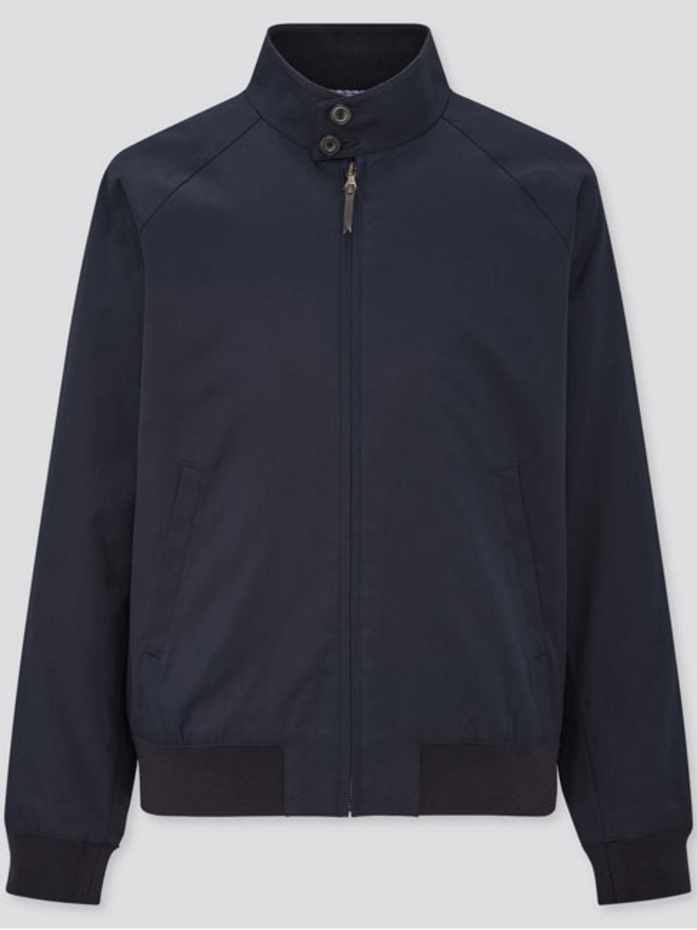 Uniqlo Navy Zip-Front Bomber Jacket with Funnel Neck Collar